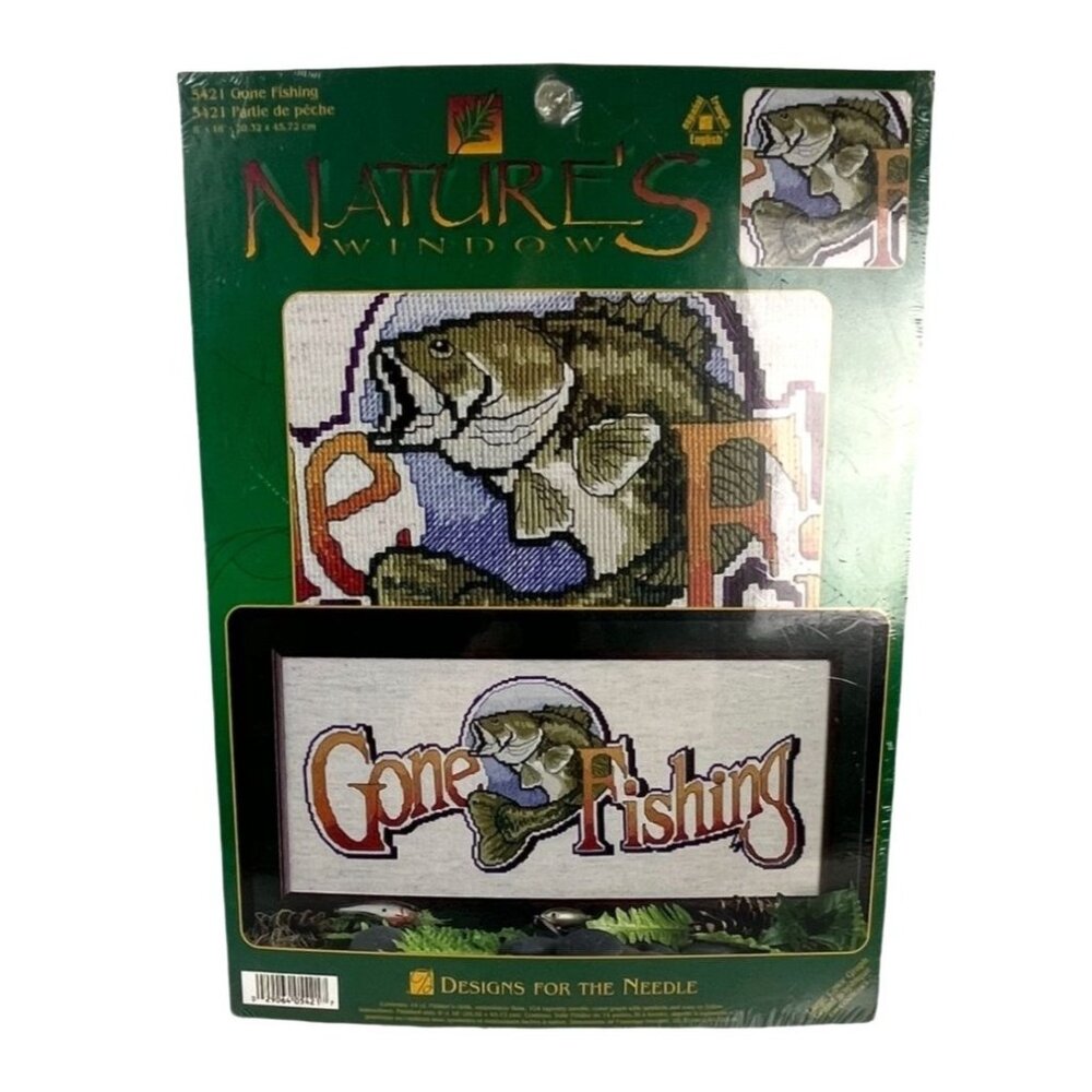 Designs for the Needle Nature's Window "Gone Fishing" 8x18 Counted Cross Stitch